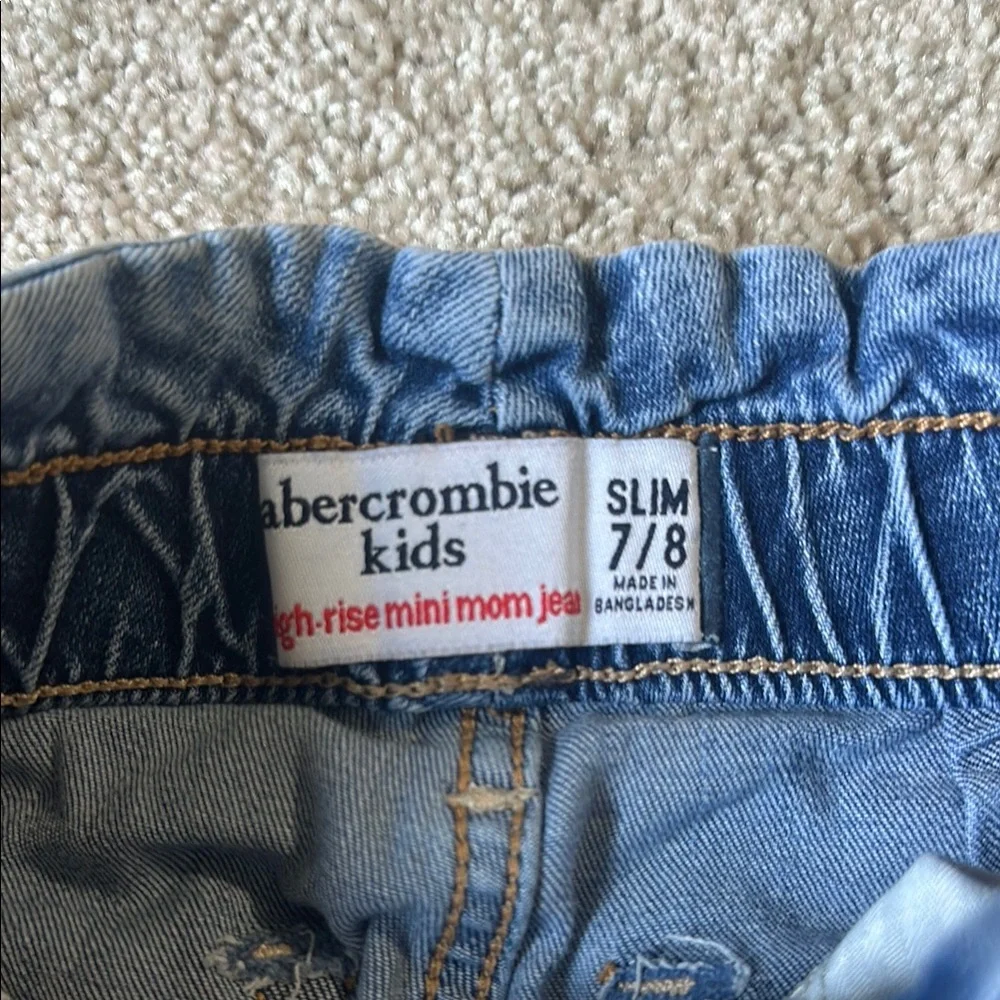Abercrombie‎ Kids Girls 7/8 High Rise Mini Mom Jeans and Black Leggings Bundle